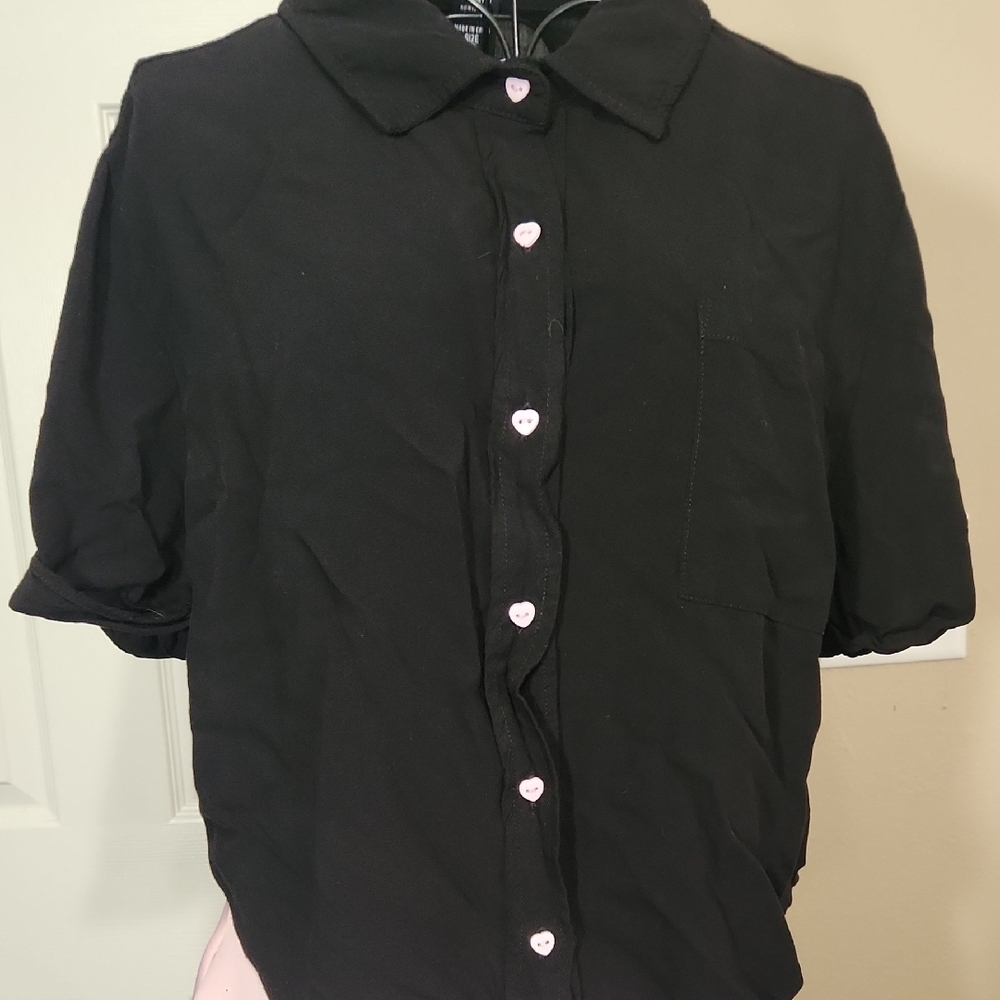 Hot Topic Black Button-Up Top - Picture 6 of 6